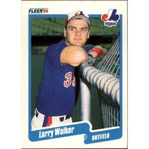 1990 Larry Walker Fleer Baseball Card #363